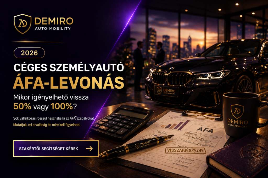Céges személyautó ÁFA-levonás – Mikor igényelhető vissza 50% vagy 100%?