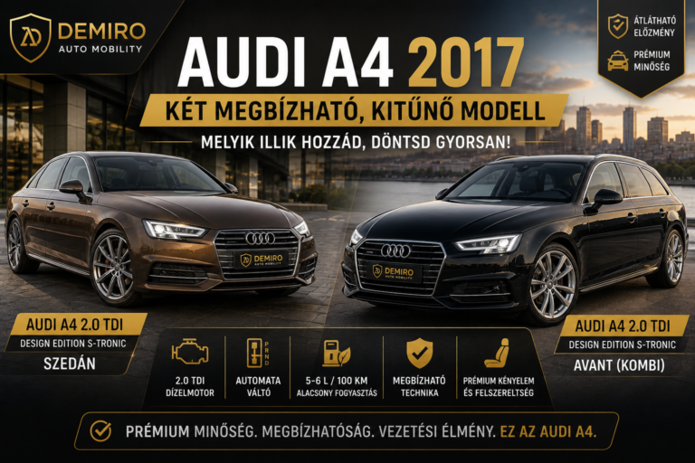 Két megbízható kitűnő Audi A4 2017 modell — melyik illik hozzád, döntsd gyorsan!