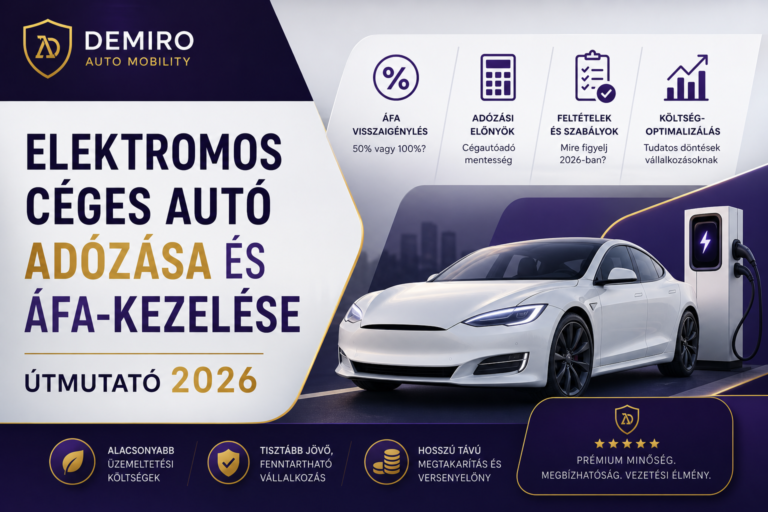 Elektromos céges autó adózása és ÁFA-kezelése – Részletes útmutató 2026